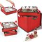 Christmas Ornament Storage Box High Capacity Decoration Organizer Holds Up to 64 Ornaments Decoration Balls Holiday Storage Case with Lid Large Foldable Storage Case for Sundries or Clothes (Red)